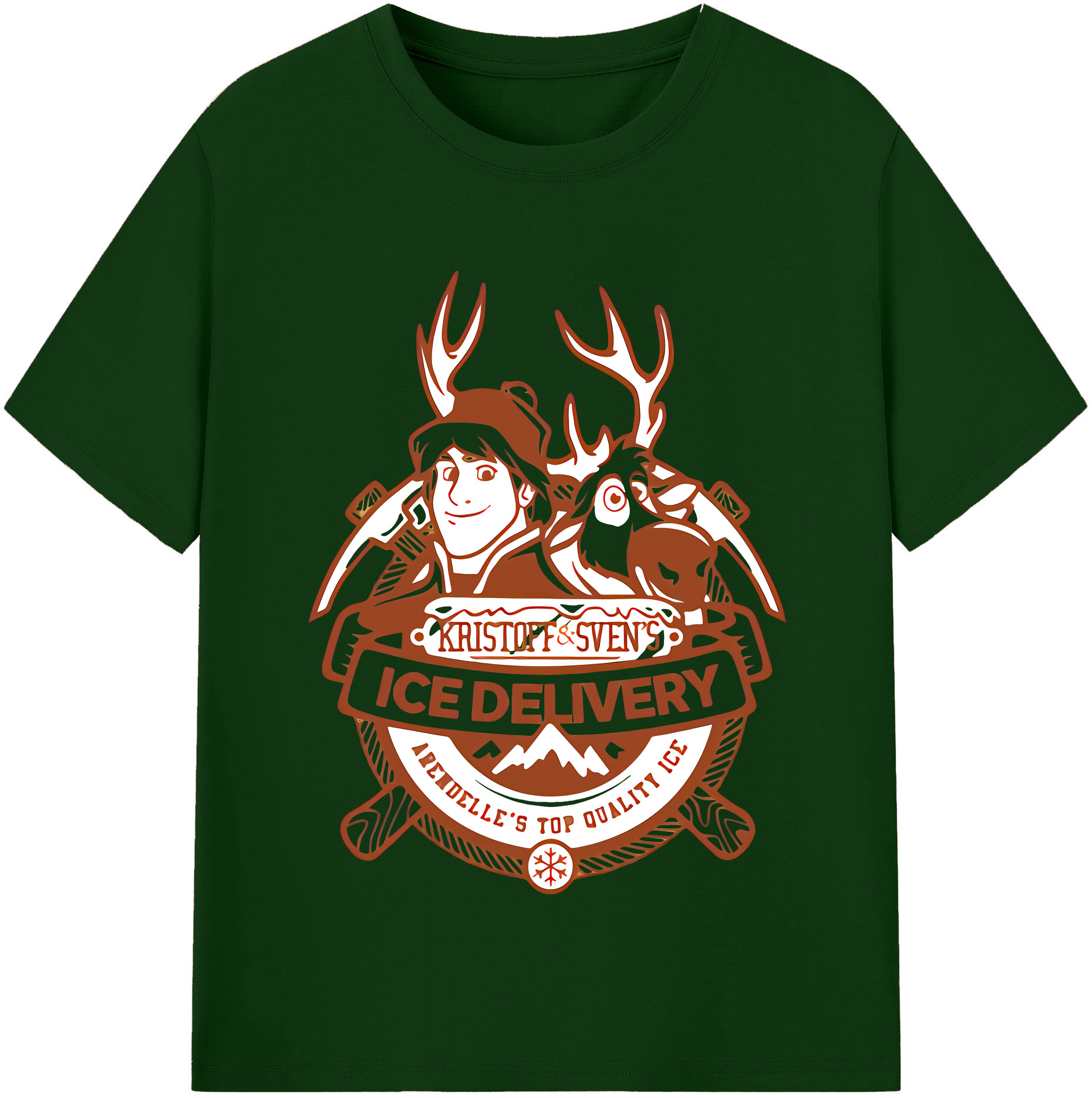 （画像用） アナと雪の女王 アンナ エルサ Frozen Anna Elsa 綿100％半袖Tシャツ（フロントプリント）